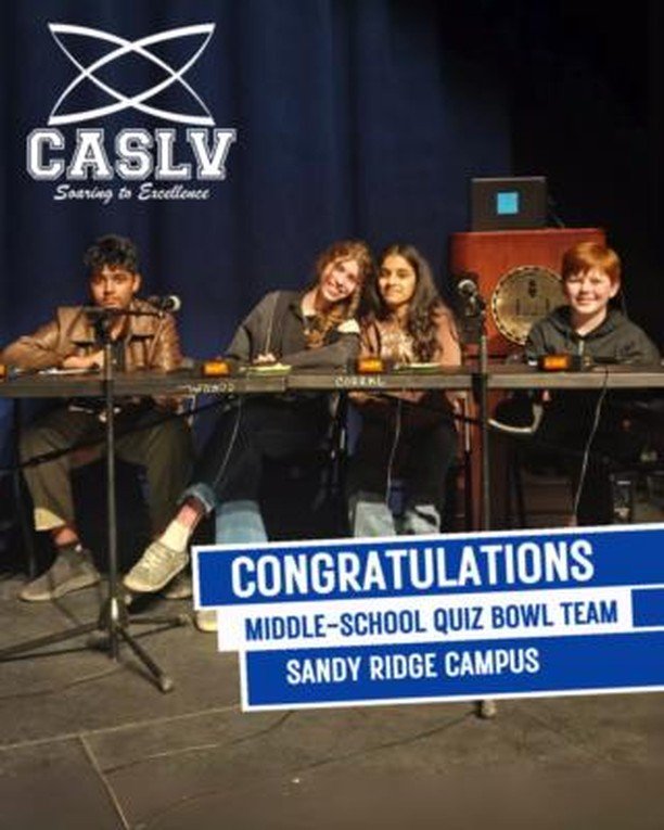 Congratulations to the Sandy Ridge Quiz Bowl Team 

The Buzzin Falcons middle school quiz bowl team soared to new heights at the state tournament this past Saturday Already qualified for the National Championship Tournament in Chicago this May they went in aiming to improve their teamworkand they exceeded all expectations reaching the semifinals and finishing in a tie for 3rd place 

 Standout performance alert 

Dhruv S was an unstoppable force racking up 835 points in just 7 preliminary roundsleading all individual scorers by a wide margin He was also the top scorer in the state during the regular season earning him welldeserved spots on both the AllLeague First Team and the AllState First Team 
With nationals just three months away the team is gearing up for an intense study grind to make an even bigger impact on the national stage 

Lets give them a huge round of applause for their hardfought season and wish them the best on their road to nationals  

Go Falcons
Bowl
BuzzinFalcons 
QuizBowl 
RoadToNationals
CoralAcademy
BestofLasVegas
CoralAcademySandyRidge
CoralAcademyofScienceLasVegas